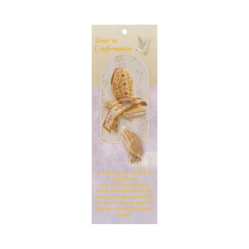 Confirmation Bookmark w / Prayer, 7", French