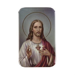 Macaron magnétique « Sacré Coeur Jésus », 4,4 x 7 cm