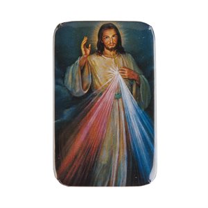 Macaron magnétique «Jésus Miséricordieux», 4,4 x 7 cm