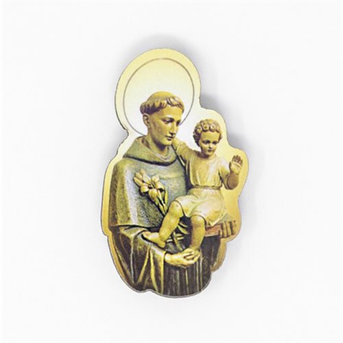 Wood Magnetic Plaques of St. Anthony, 50mm / ea