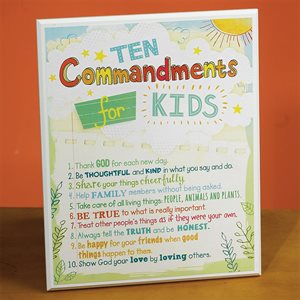 Plaque "Les DIX commandements enfants", Anglais