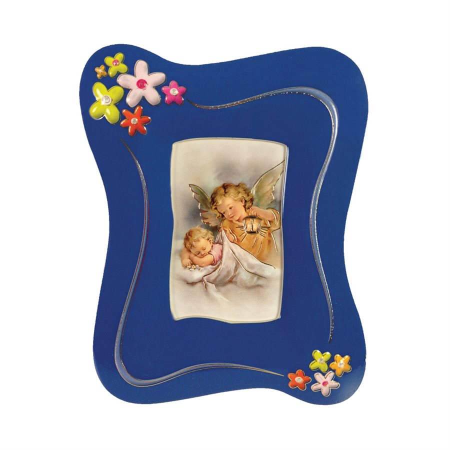 Blue Guardian Angel Picture Frame, plastic