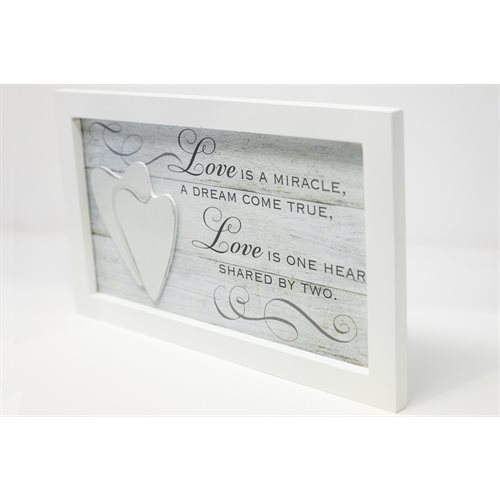 Plaque de bois "Love is A miracle", 26x18cm, Anglais
