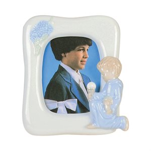 Cadre photo 1ère communion, porcelaine, garçon