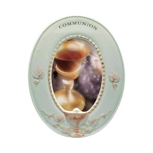 Cadre ovale 1ère communion, porcelaine