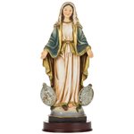 Statue de la Vierge, résine colorée, 21,6 cm