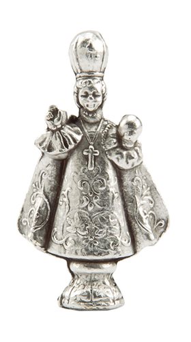 Statuette Jésus Prague, métal, étui plastique, 2,9 cm