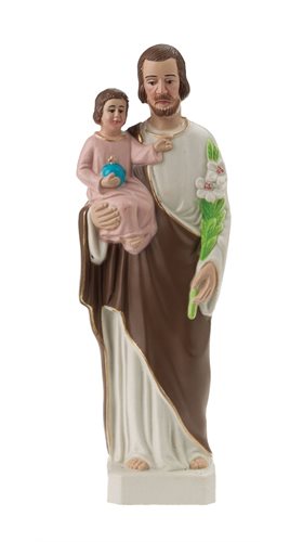 Statue Saint Joseph, plastique coloré, 15,2 cm