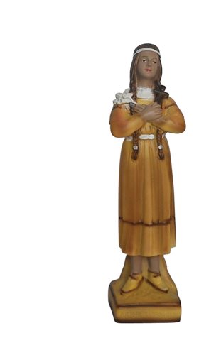 Statue Kateri Tekakwitha, plâtre coloré, 20,3 cm