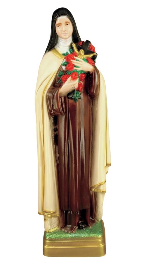 Statue Sainte Thérèse pr ext., vinyle coloré, 61 cm