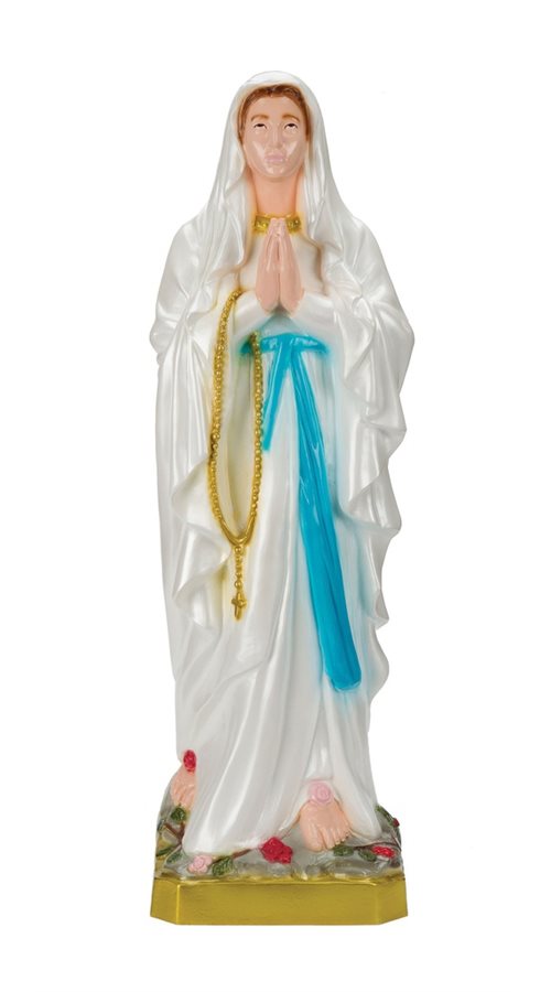 Statue ND Lourdes pr ext., vinyle coloré, 61 cm