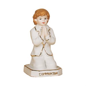 Statue garçon 1ère communion, porcelaine, 12,7 cm