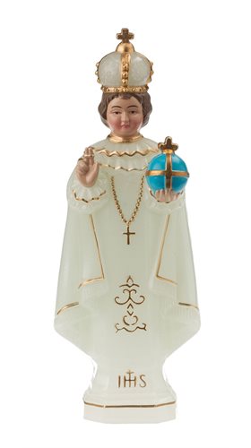 'Infant of Prague'' Luminous Plastic Statue, 6"