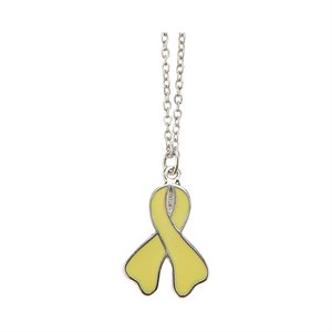 Pendentif argent & jaune « Cancer enfant », 51 cm