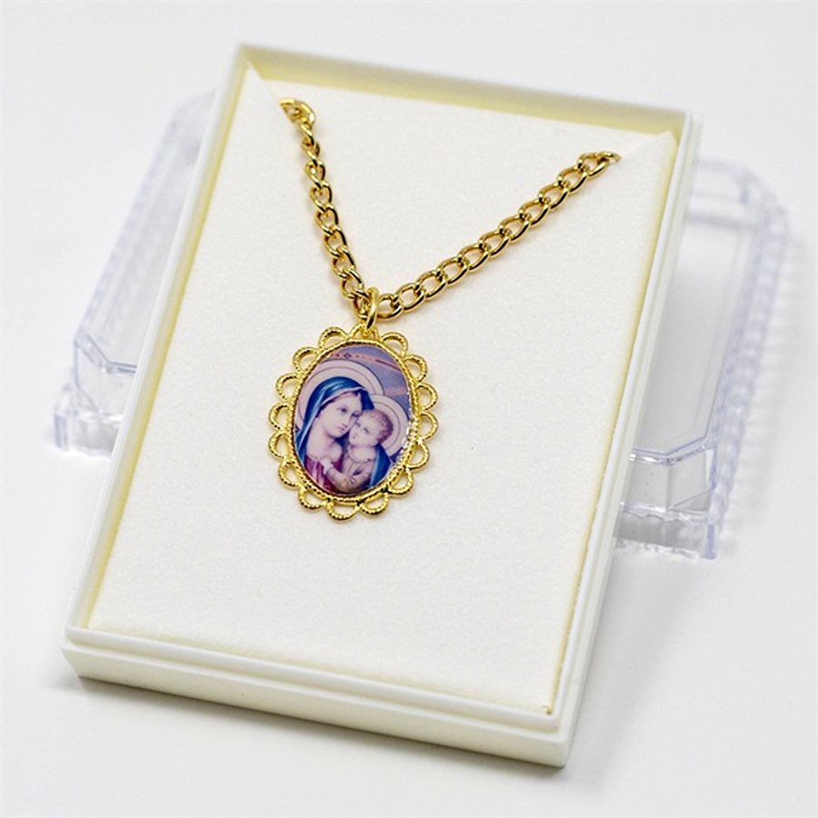 Pendentif Mère et Enfant avec chaine doré 46 cm