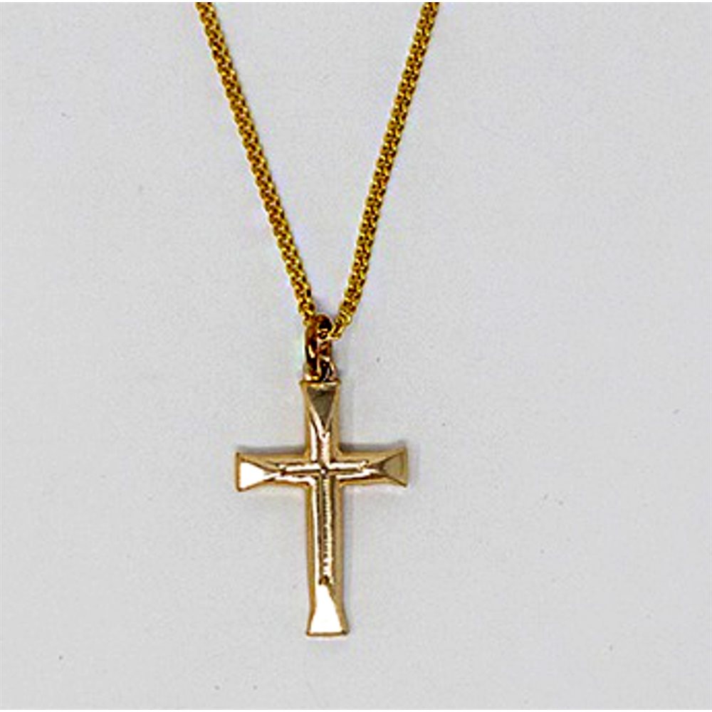 Cross pendant with gold chain 18"