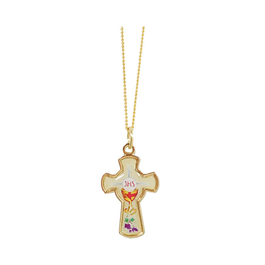 Pendentif doré « 1ère Communion », chaîne 46 cm