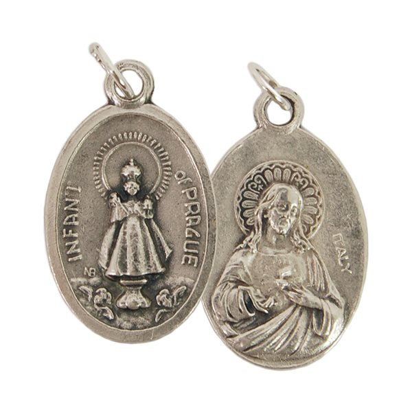 ''Infant Of Prague & SHoJ'' Oxidized Medal / ea