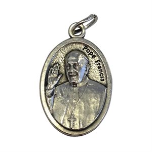 Médaille du Pape François, métal oxydé / un