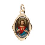 Médaille 2,3 cm aluminium /  résine, Sacré Coeur Jésus