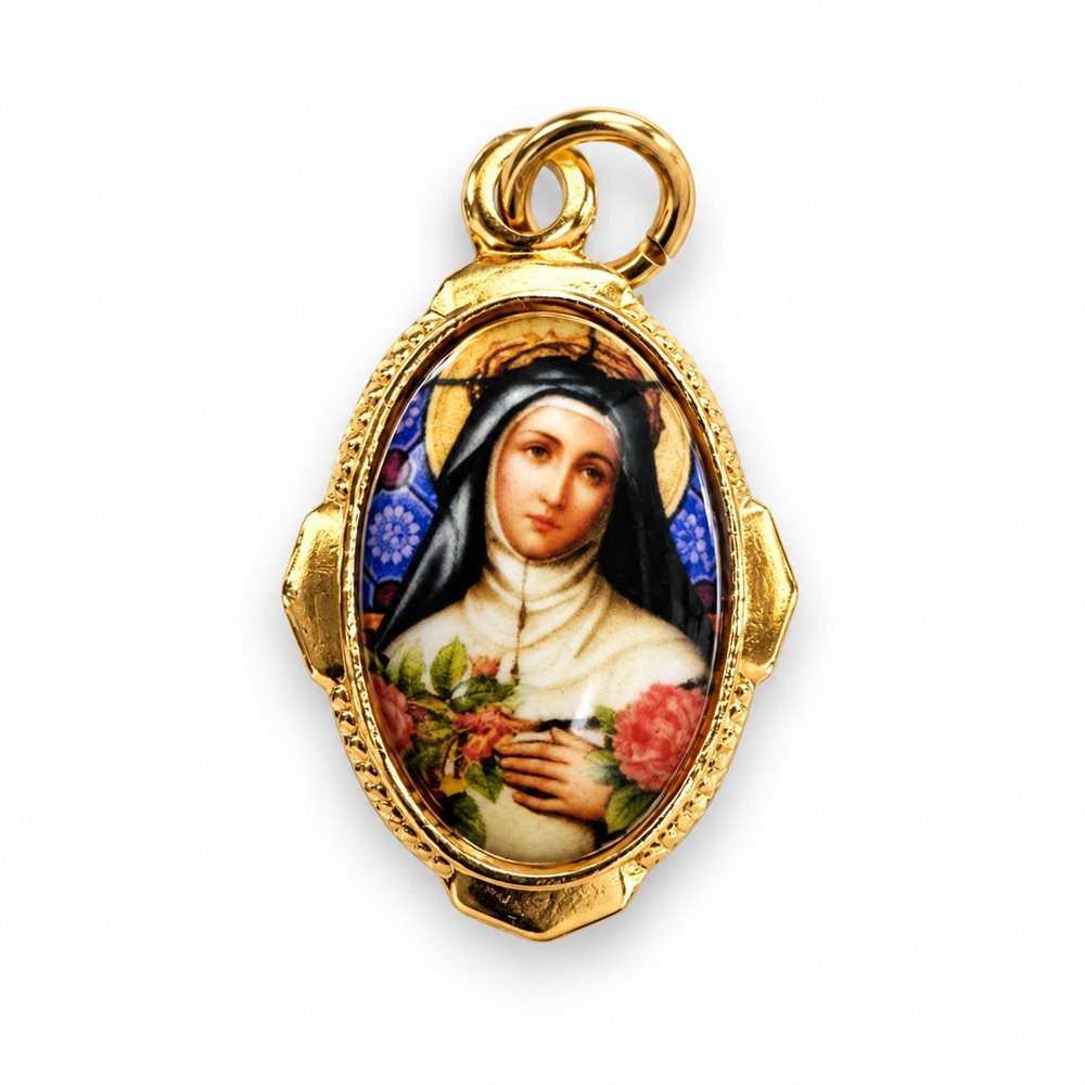 Médaille 2,3 cm aluminium / résine, Sainte Rose Lima