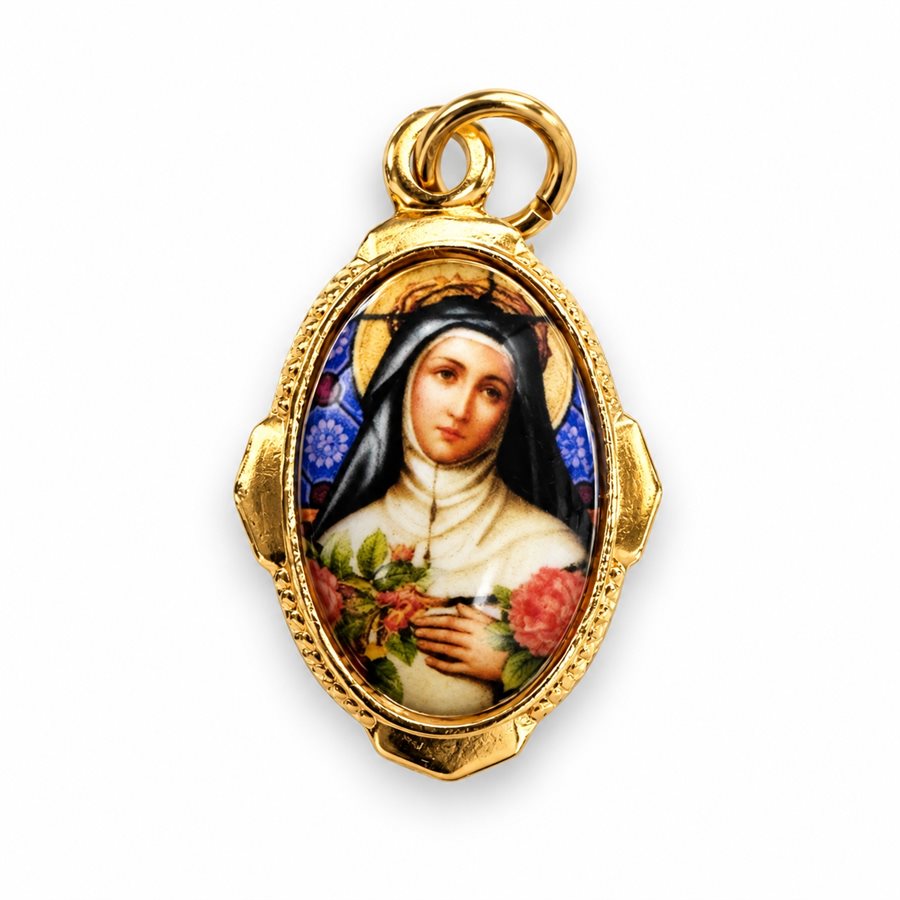 Médaille 2,3 cm aluminium / résine, Sainte Rose Lima