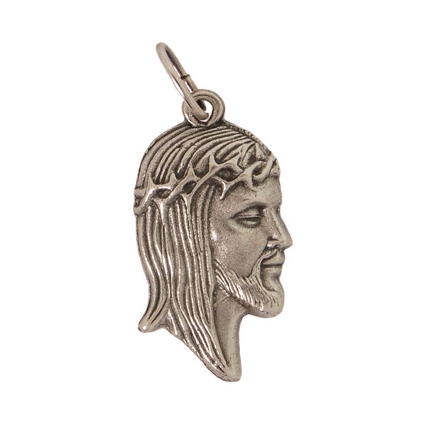 ''Christ's Profile'' Oxidized Medal / ea