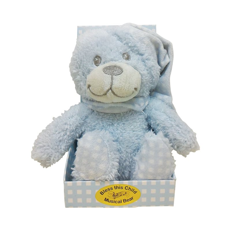 Ourson plush bleu musical