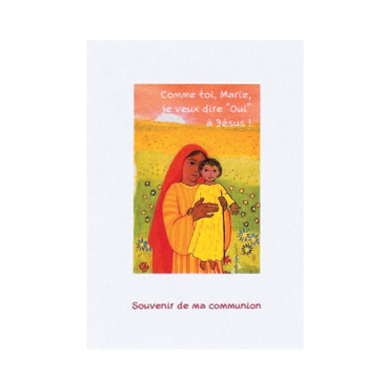 Cartes Première Communion, Marie et Jésus, Français / un