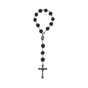Chapelet « Crucifix » pour rétroviseur, noir, 24 cm