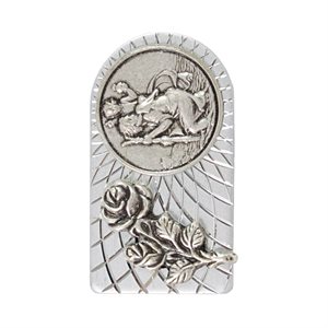 Médaillon auto Saint Christophe, métal arg., 4,4 x 2,5 cm