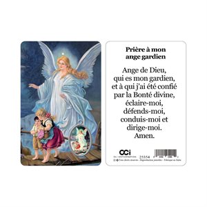Image plast. & médaille, «Ange gardien» 8,4 cm, Français / un