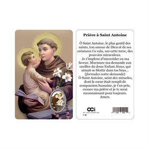 Image plast. & médaille, «Saint Antoine», 8,4 cm, Français