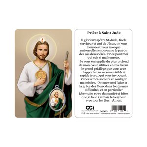 Image plast. & médaille, «Saint Jude», 8,4 cm, Français