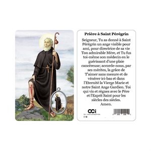 Image plast. & médaille, «Saint Pérégrin», 8,4 cm, Français