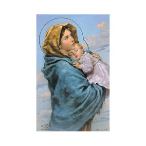 Image plastifiée et prière «Ave Maria», 5,4 x 8,6 cm, França