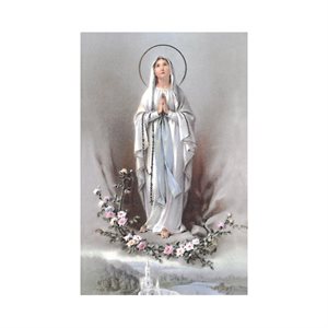 Image plast. et prière «ND Lourdes», 5,4 x 8,6 cm, Français