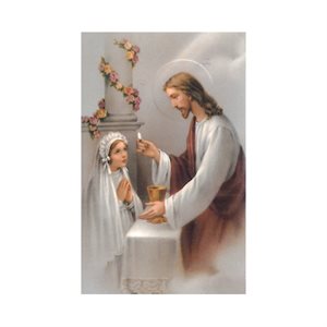 Image plast. et prière« Communion fille », 5,4 x 8,5 cm, Fr.