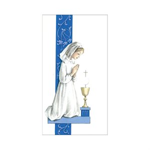 Image 1ère Communion pour fille, 6,5 x 10 cm, Anglais / un