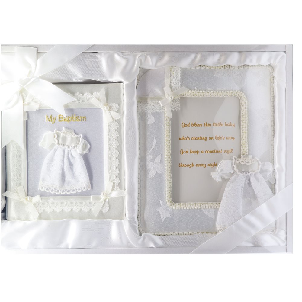 "My Baptism" Frame & Photo Album, 4" x 6", English