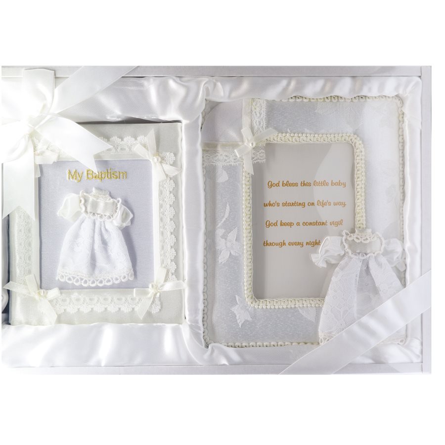 "My Baptism" Frame & Photo Album, 4" x 6", English