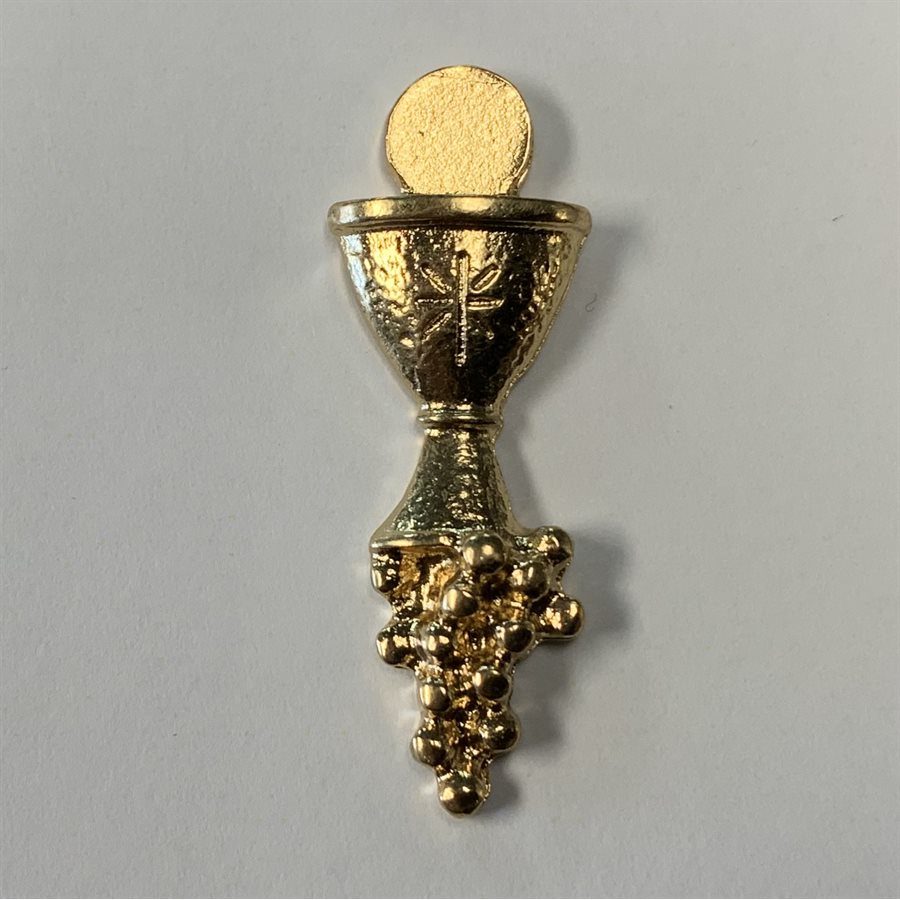 First Communion Pin w / G-F Chalice on Cross