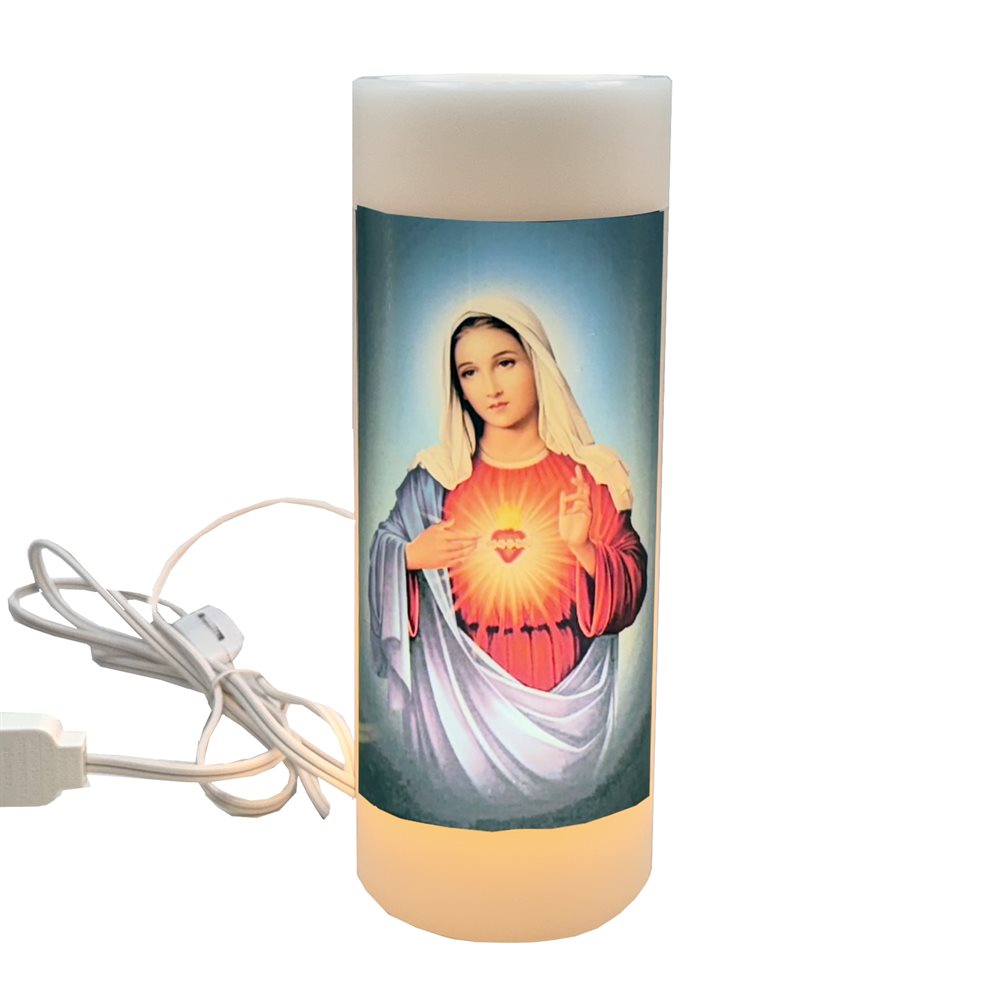 Veilleuse électrique Sacré Coeur de Marie, 3'' x 8'', 120 v Veilleuse électrique Sacré Coeur de Marie, 3'' x 8'', 120 v