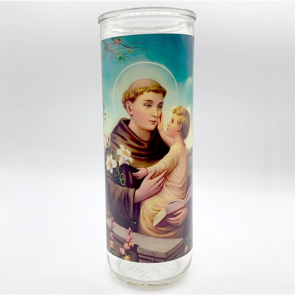 Saint Anthony Glass Nova Candle Holders, 3 x 8¼" / un