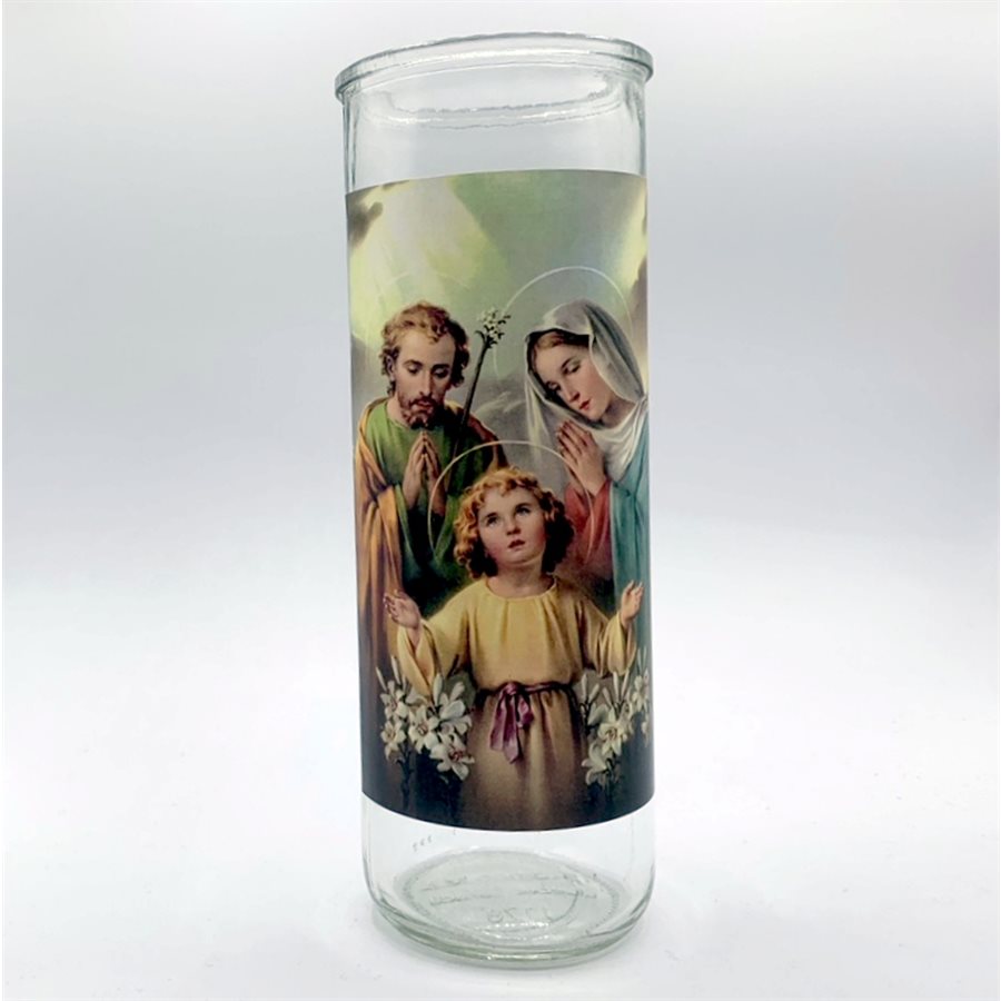 Contenant de verre, Sainte Famille, 7,6 x 21 cm / un