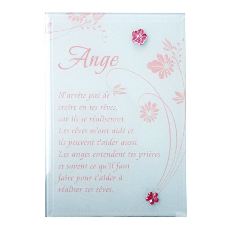 'Ange'' Colored mirror, pink pearls, 4.7 x 7.1", French