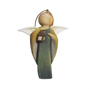 Ange à la lanterne, résine, 7,6 cm