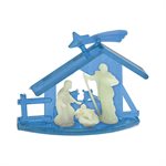 Crèche en plastique bleu, 5,1 cm