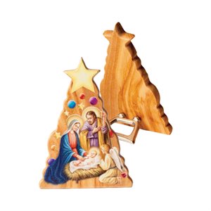 Cadre Nativité bois d'olivier, 5 cm