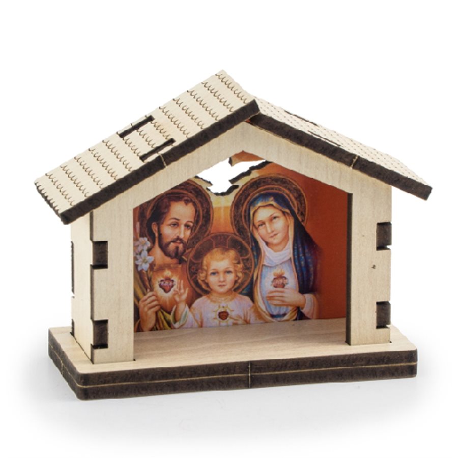 Crèche de bois "Nativité", 8 cm